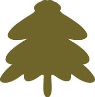 Simple brown silhouette of a pine tree vector