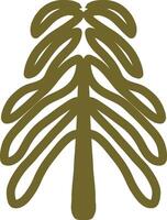 Hand-drawn abstract brown pine tree vector