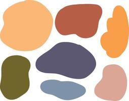 Colorful abstract hand-drawn blobs and organic shapes vector