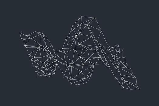 estructura metálica geométrico objetos superposición en un caótico resumen malla composición vector