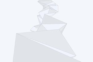 Minimalist background featuring abstract origami-style polygons with sharp angular lines and symmetry vector