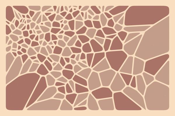 Geometric voronoi background arranged in irregular cell patterns with abstract symmetry