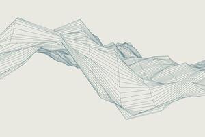 Stylized topographic wave lines form an abstract landscape in geometric waves background vector