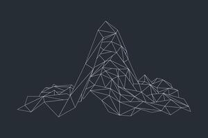 Abstract wireframe geometric objects with white linear triangles and polygons vector