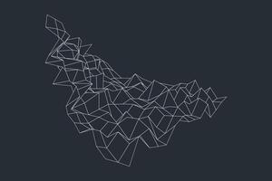 Wireframe geometric objects background featuring abstract polygonal shapes on dark vector