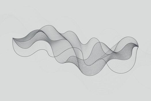 Tech-style wave form background with abstract flowing digital curves and a clean white setting vector