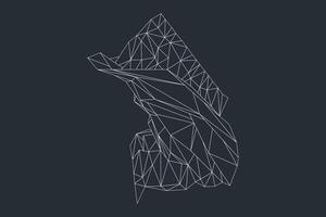 Dynamic background with wireframe geometric objects forming sharp angular structures vector