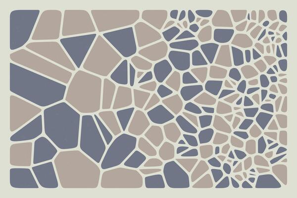 Abstract voronoi background composed of cracked glass style geometry with vivid tones