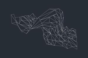 Futuristic abstract background composed of wireframe geometric objects and triangles vector