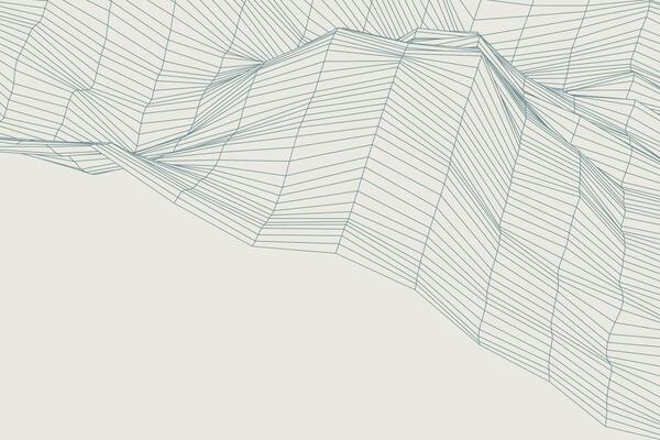 Dynamic flowing grid lines in geometric waves background creating a 3D wave-inspired abstract pattern