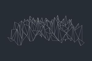 Creative polygon mesh of wireframe geometric objects forming a complex structure vector