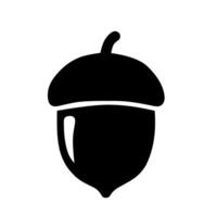 Black acorn silhouette in minimal style, symbolizing growth, autumn, and nature. Ideal for eco-friendly themes, logos, and seasonal illustrations vector