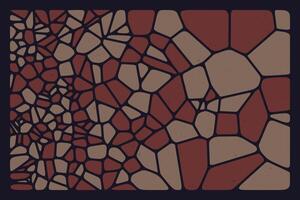 Brown voronoi background designed with random geometric blocks and vibrant contrast vector