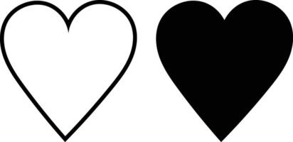 Two black and white hearts with the same shape vector