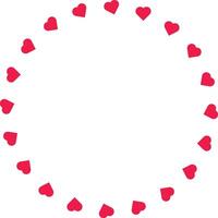 A circle with hearts in it on a white background vector