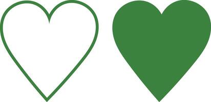Two green hearts with one cut out in the middle vector