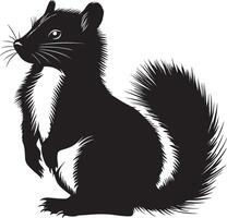 Elegant Black and White Silhouette of a Squirrel vector