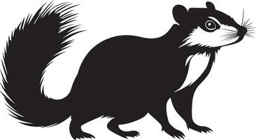 Striking Black and White Silhouette of a Chipmunk vector