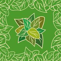 Frame with leaves and bunches of leaves vector