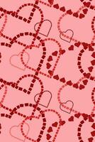Seamless red pattern with hearts. vector