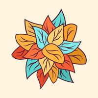 Bunch of colorful leaves vector