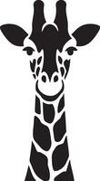 Smiling giraffe silhouette design, Friendly long necked animal sketch vector