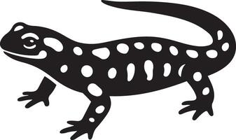 Spotted salamander artwork in black and white, Clean amphibian illustration for print vector