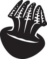 Jellyfish or marine creature stylized, Ocean life black white floating drawing vector