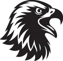 Powerful eagle head silhouette perfect for logos and graphics, Bold raptor face design vector