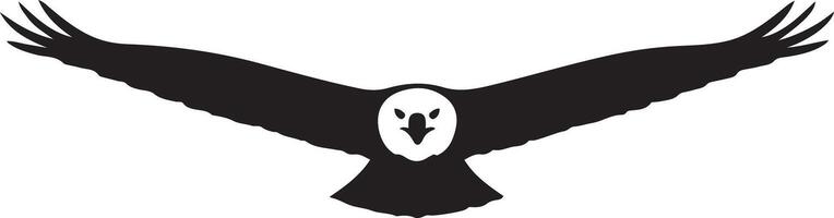 Powerful silhouette of a soaring eagle, Flying bird of prey graphic vector