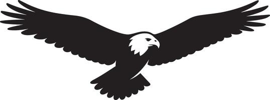 Powerful silhouette of a soaring bald eagle, Elegant raptor bird flying art vector