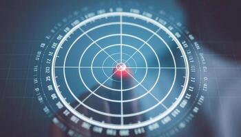 Close-up of Radar Grid on Ocean in Mint Color with Navigation Elements photo