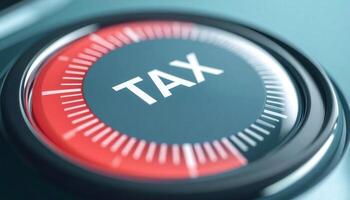 Close-Up Image of a Tax Dial with Crisp Details and Vibrant Coral Tones photo