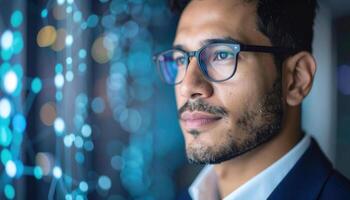 Engineer Developing Concepts for Smart Grid and Blockchain Innovations photo