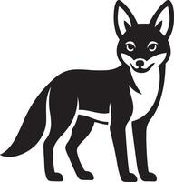 Silhouette of a fox perfect for wildlife graphics, Simple forest creature line art vector