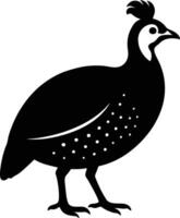 Helmeted guineafowl silhouette graphic, Bird silhouette of helmeted guineafowl for design vector