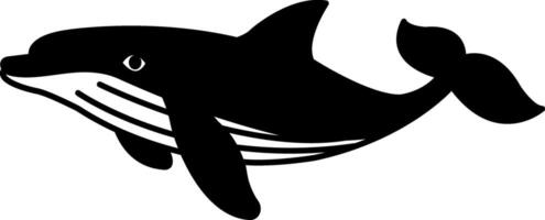 isolate black and white whale icon vector