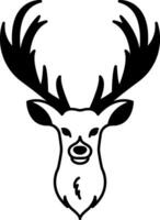 isolate black and white deer icon vector