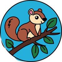 isolate squirrel icon vector