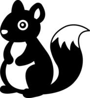 isolate black and white squirrel illustration vector