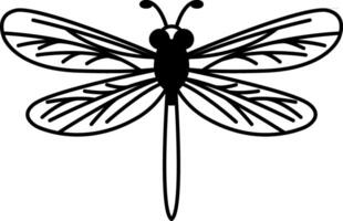 black and white isolate icon of dragonfly vector