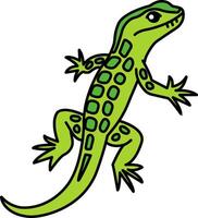 isolate a green lizard icon vector