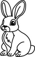 isolate black and white rabbit icon vector