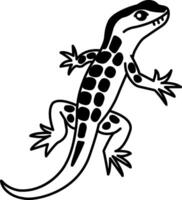 isolate black and white lizard iillustration con vector