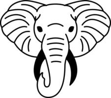 isolate black and white elephant icon vector