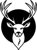isolate black and white deer illustration icon vector