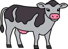 isolate illustration of a cow vector