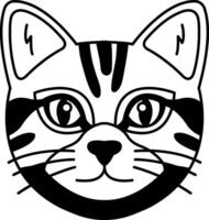 isolate black and white illustration icon cat icon vector