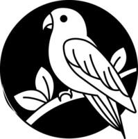isolate black and white parrot icon vector