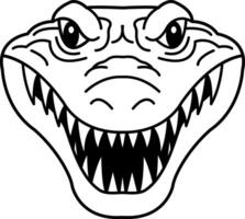 isolate black and white crocodile icon vector
